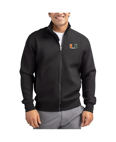 Cutter & Buck Men's Black Miami Hurricanes Roam Full-Zip Jacket