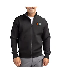 Cutter & Buck Men's Black Miami Hurricanes Roam Full-Zip Jacket