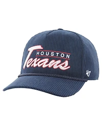 '47 Brand Men's Navy Houston Texans Double Header Relaxed Corduroy Hitch Adjustable Hat