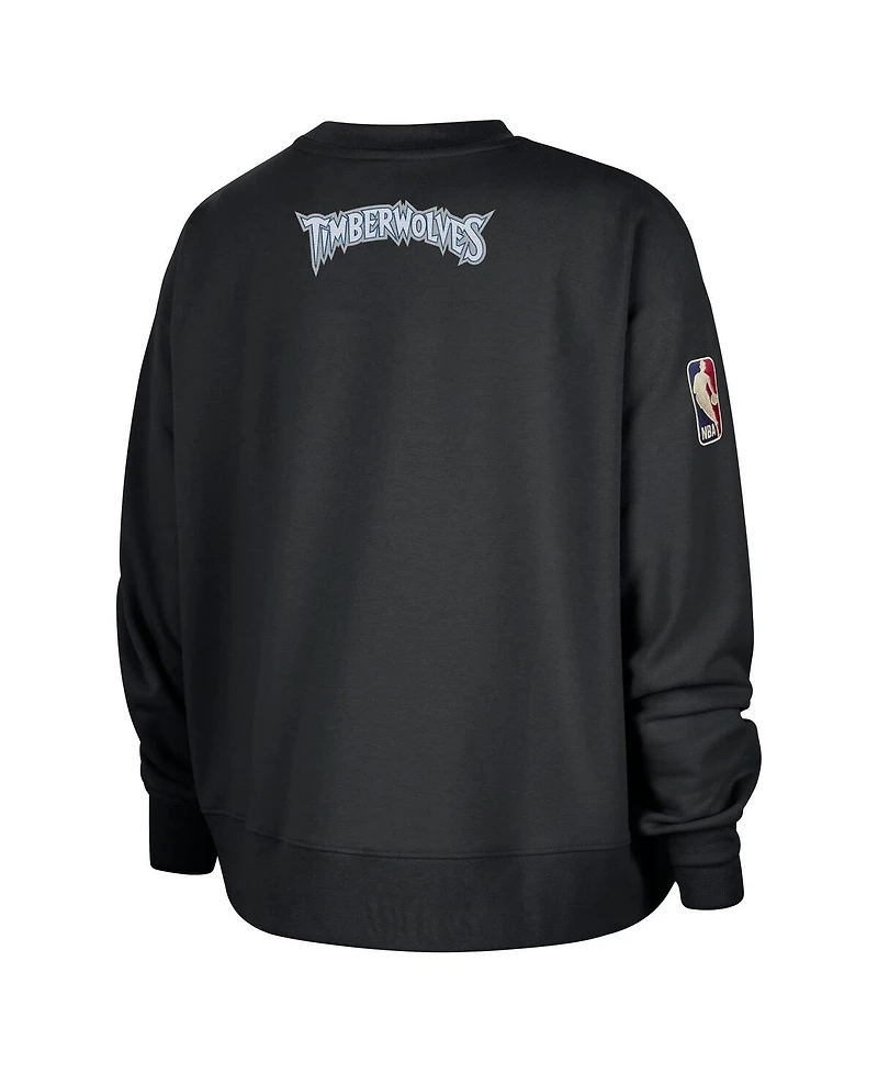 Nike Women's Black Minnesota Timberwolves Classic Edition Hardwood Classics Premium Phoenix Fleece Sweatshirt
