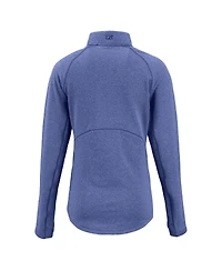 Cutter Buck Women's Heather Royal New England Patriots Peshastin Eco Fleece Tri-Blend Raglan Half-Zip Jacket