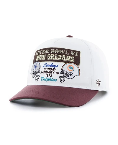 '47 Brand Men's White/Brown Nfl Multi-Team Throwback Dueling Logos Adjustable Hitch Hat