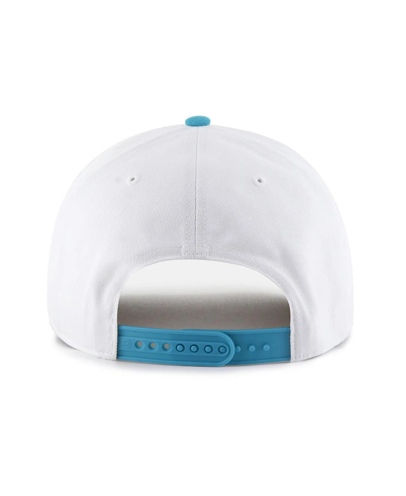 '47 Brand Men's White/Aqua Nfl Multi-Team Throwback Dueling Logos Adjustable Hitch Hat