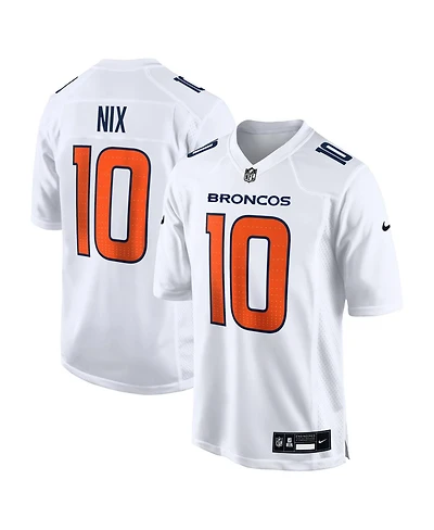 Nike Men's Bo Nix White Denver Broncos Tundra Fashion Game Jersey