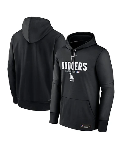 Nike Men's Black Los Angeles Dodgers Authentic Collection Therma-fit Hoodie