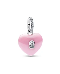 Pandora Pink Ceramic Heart Padlock Dangle Charm