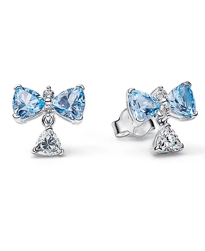 Pandora x Bridgerton Blue Bow Stud Earrings