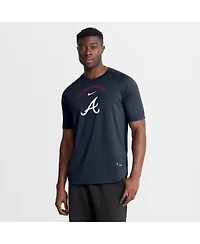 Nike Men's Blue Atlanta Braves Authentic Collection Batting Practice Pre-Game Raglan Dri-fit T-Shirt