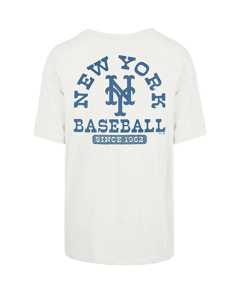 47 Brand Women's Natural New York Mets Back Canyon Sadie T-Shirt