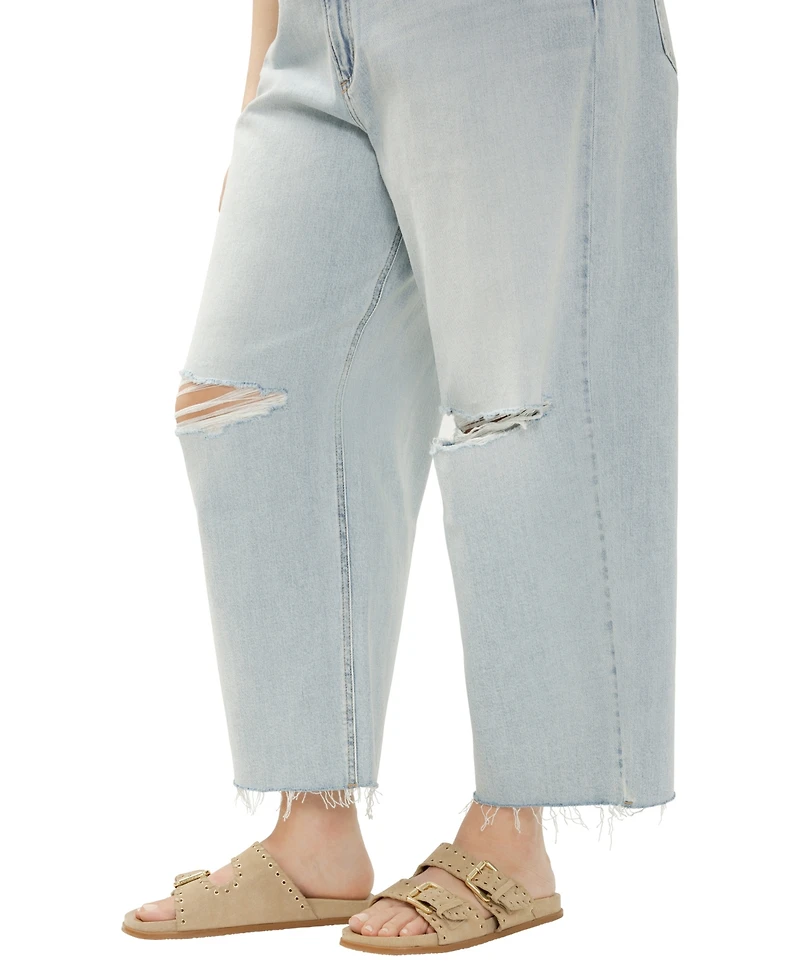 Silver Jeans Co. Plus Be Easy High-Rise Wide-Leg Cropped