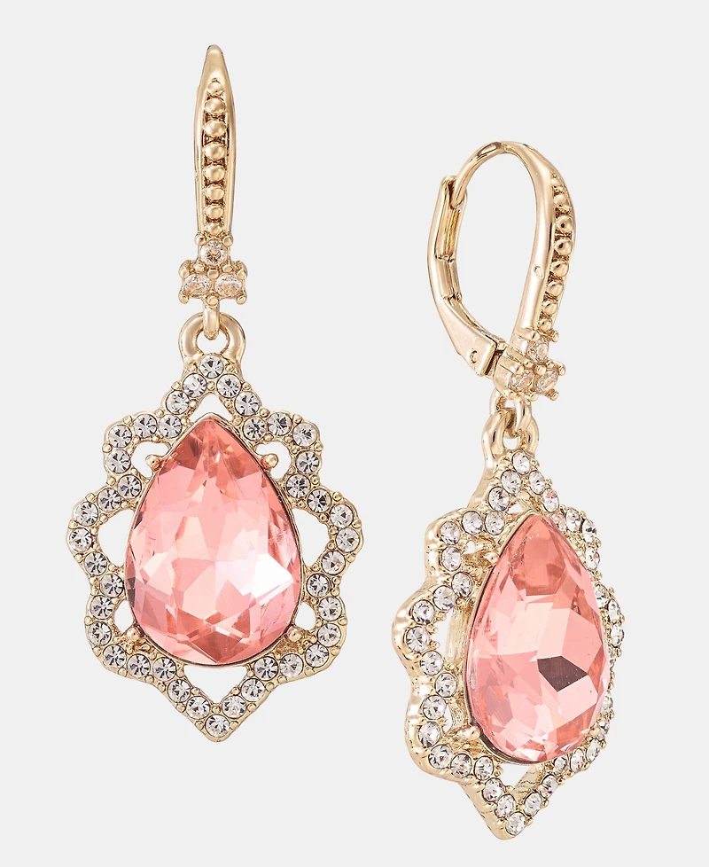 Marchesa Pave & Pear-Shape Crystal Drop Earrings