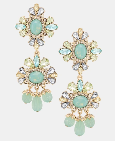 Marchesa Stone Cluster Flower Chandelier Earrings