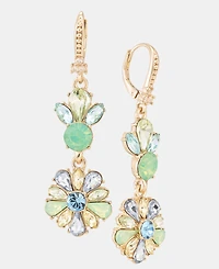 Marchesa Crystal Cluster Flower Double Drop Earrings