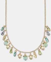 Marchesa Crystal & Imitation Pearl Shaky Statement Necklace, 16" + 3" extender