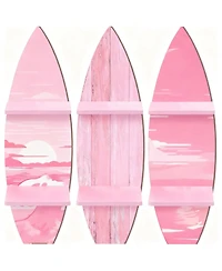 Yigii Surfboard Wall Shelves: 3 Piece Set for Beach Decor