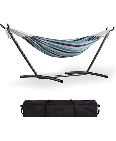 gaomon Double 2-Person Hammock with Stand, Indoor/Outdoor, Space-Saving Steel Frame, Carry Bag, 450 Lbs Capacity, Garden & Beach