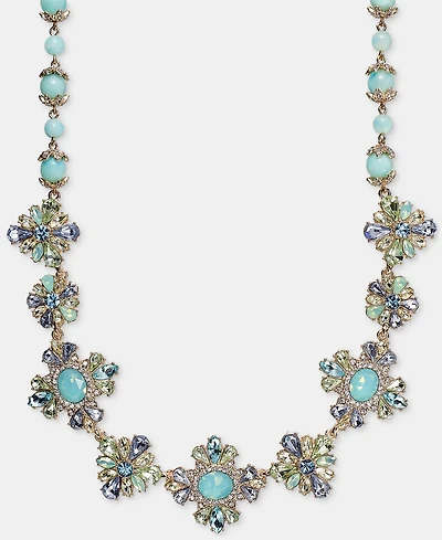 Marchesa Stone Cluster Flower Statement Collar Necklace, 16" + 3" extender