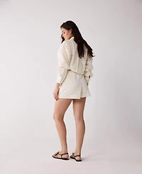 Reistor Women's Regular Fit Shorts Textured Cotton