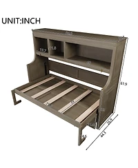 Streamdale Furniture Twin Over Full Metal Bunk Bed with Ladder & Safety Rail