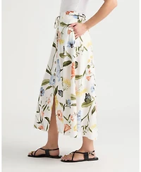 Ellen Tracy Women's Button Front Flared Skirt