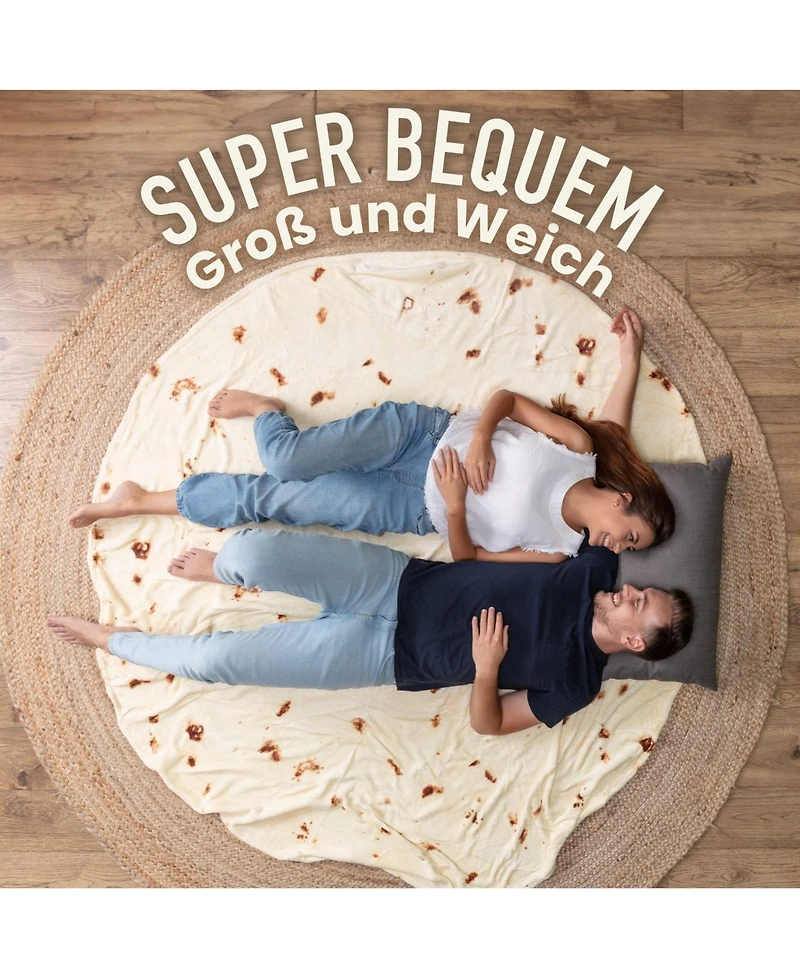 Zulay Kitchen 80 Inches Novelty Throw Tortilla Blanket Flour Tortilla Design