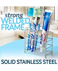Stainless Steel Toothbrush Holders with 5 Colorful Toothbrush Cases Included