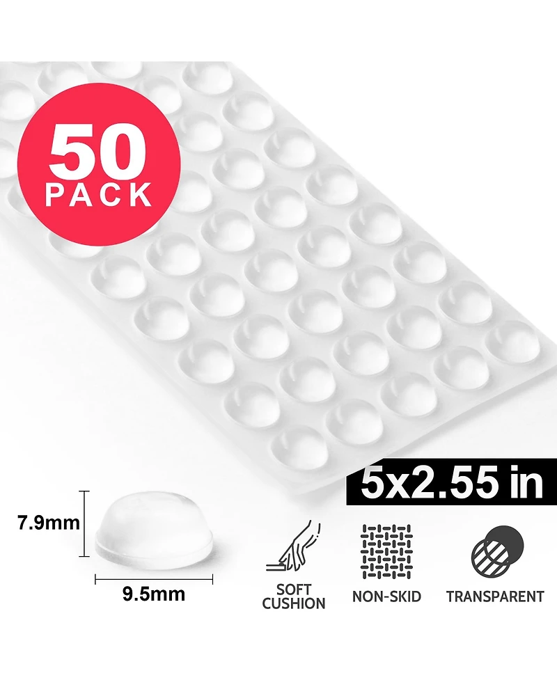 Zulay Kitchen Cabinet Bumpers Clear Adhesive Pads 50-Pc