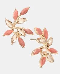 lonna & lilly Gold-Tone Faux Coral Leaf Stud Earrings