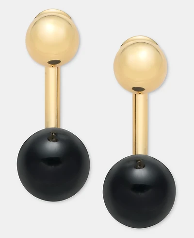 Dkny Gold-Tone Statement Jet Beaded Floater Earrings