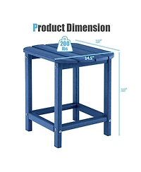 Gymax 2 Pcs 18'' Patio Adirondack Side Table Weather Resistant Hdpe Garden