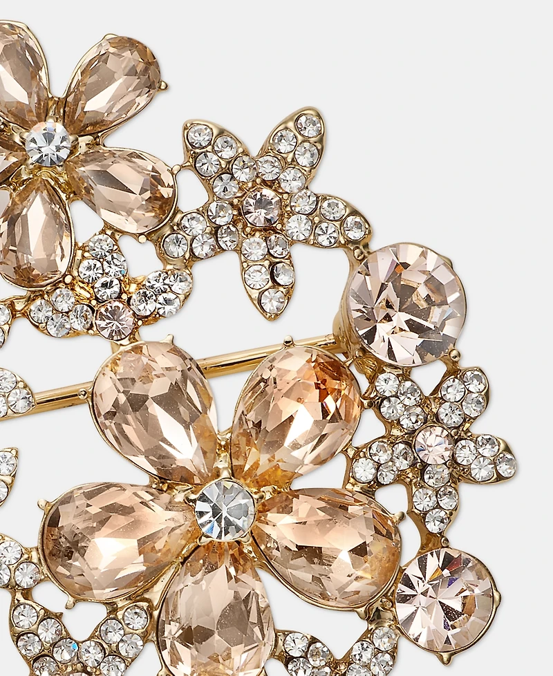 Givenchy Crystal Flower Cluster Pin