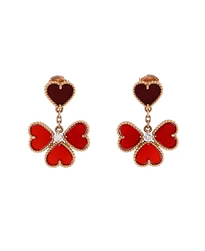 Pre-Owned Van Cleef & Arpels Sweet Alhambra Effeuillage Heart Earrings