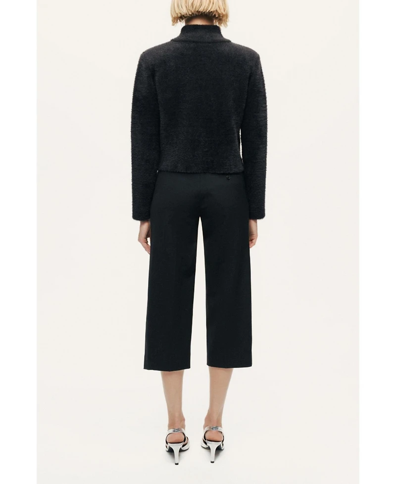 Nocturne Women's Heart-Button Cutaway Mock-Neck Cardigan