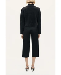 Nocturne Women's Heart-Button Cutaway Mock-Neck Cardigan