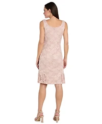 R & M Richards Petite Lace Pleat Hem Jacket Dress