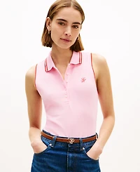 Tommy Hilfiger Women's Sleeveless Script Polo T-Shirt