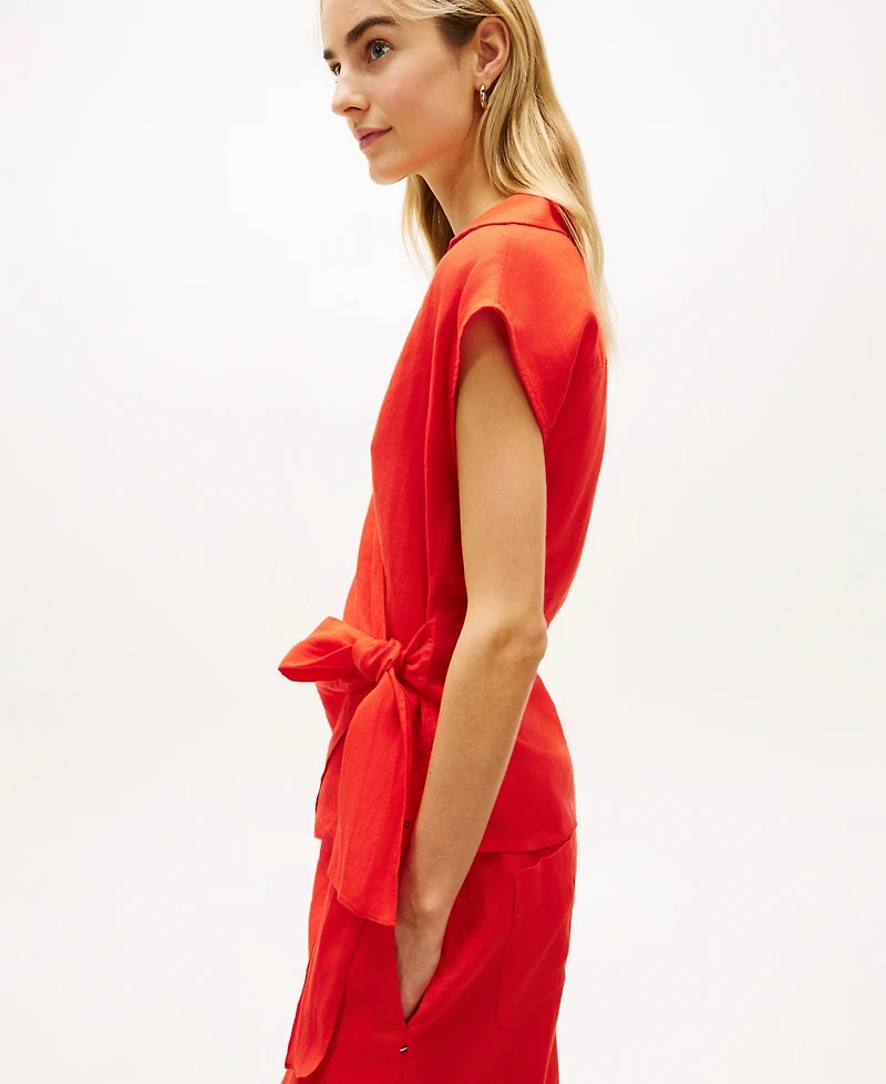 Tommy Hilfiger Women's V-Neck Knot Sleeveless Top