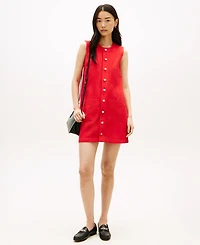 Tommy Hilfiger Women's Color Denim Sleeveless Crewneck Mini Dress