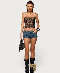 Edikted Women's Saffire Detachable Straps Lace Corset