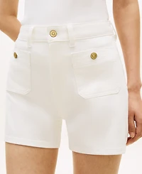 Tommy Hilfiger Women's White Denim Patch Pocket Shorts