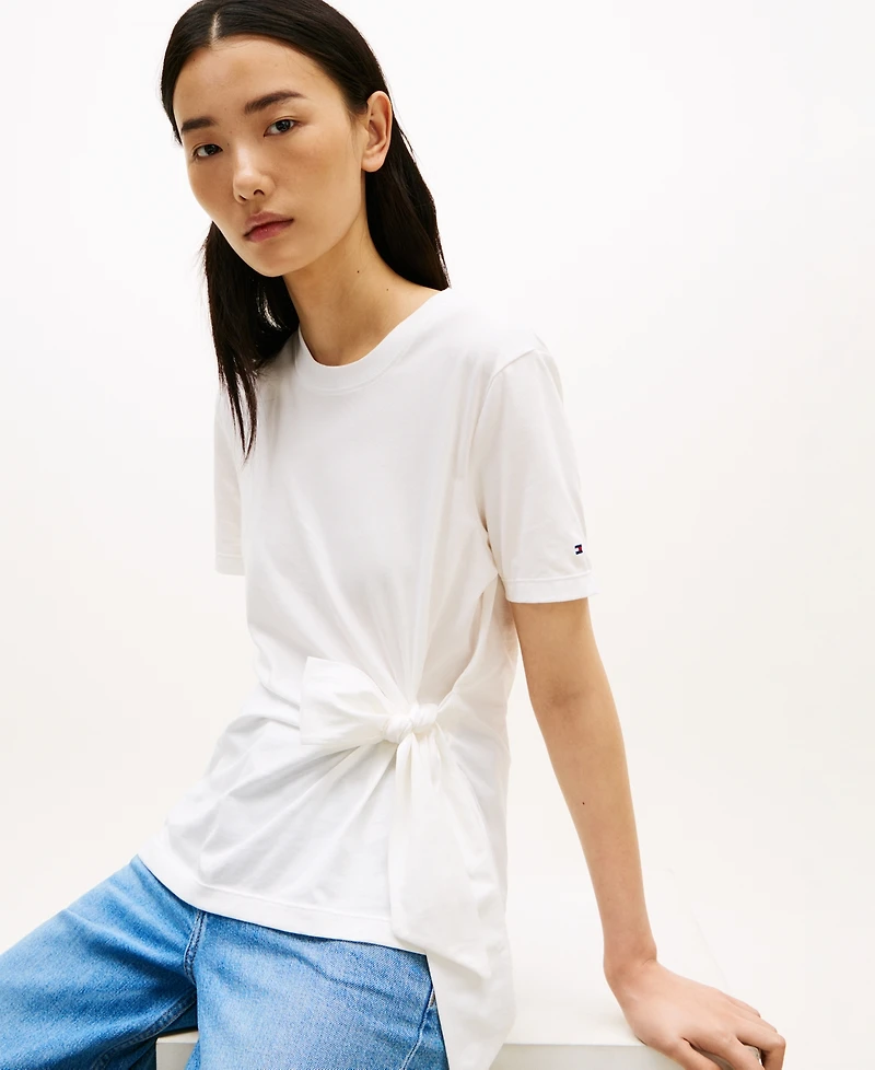 Tommy Hilfiger Women's Knot Detail Short-Sleeve T-Shirt