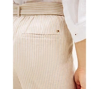 Tommy Hilfiger Women's Belted Tapered Pants