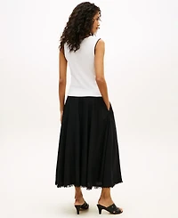 Tommy Hilfiger Women's Black & White Slim Scoop-Neck Tank Top