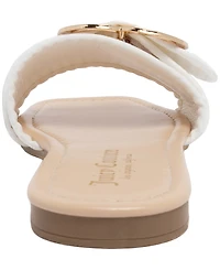 Juicy Couture Women's Zapphire Heart Buckle Slide Flat Sandals