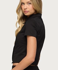 Edikted Women's Pilar Short Sleeve Cotton Trench Shirt