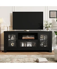 gaomon Tv Stand for 55+ Inch Tv, Entertainment Center with Acrylic Door Storage Cabinet & Adjustable Shelve