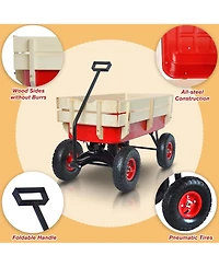 Rainsken Heavy Duty Rolling Garden Wagon