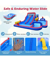Mecale Inflatable Bounce House with 2 Water Slides & 3 Water Cannons, 680W Blower Included