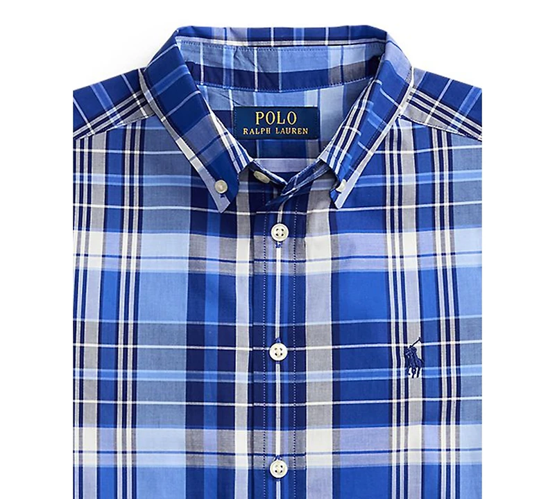 Polo Ralph Lauren Boys 8-20 Gingham Cotton Poplin Short-Sleeve Shirt