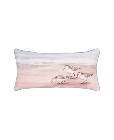 C&F Home Sandpiper Coastal Shores Graphic Print Piped Throw Pillow, 12" x 24